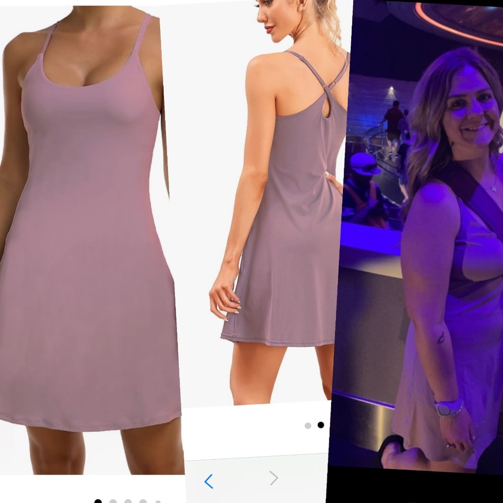 Light purple sport dress built in bra and shorts lg